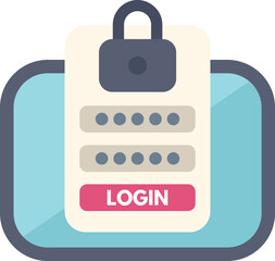 Sticker - Login form with password and username fields requesting user login details on computer screen