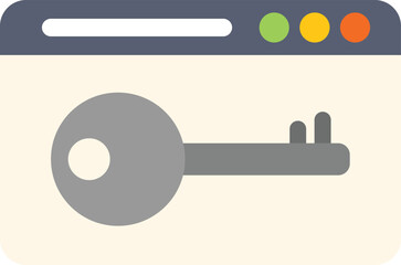 Poster - Browser tab with a key symbolizing online security and data protection