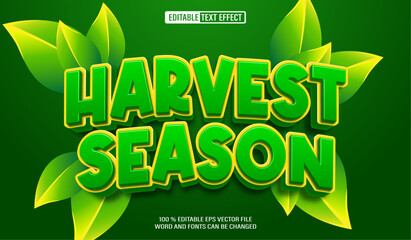 Poster - Editable 3d text style effect -Harvest Season text effect Template