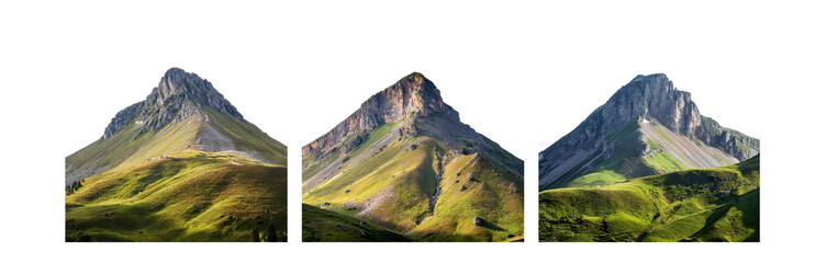 Aufkleber - Three mountain peaks stand tall against a white sky, showcasing the beauty of nature.
