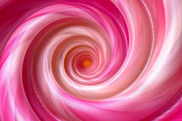 Abstract swirl of pink and cream colors spiraling inwards creates a dreamy visual effect, evoking a sense of motion and depth