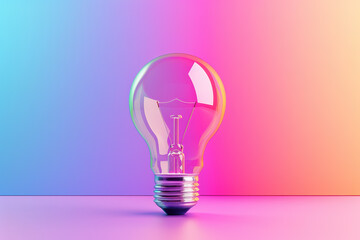 Bright Idea:  A vibrant, colorful lightbulb against a gradient backdrop.  Symbolizing innovation, creativity, and inspiration.