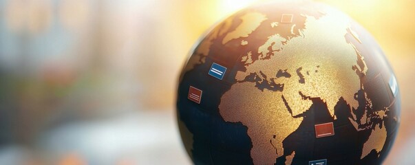 Poster - Global Business Connections and Networking Icons