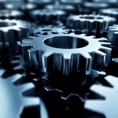Poster - Interlocking Gears Working Smoothly Together, Concept Business Efficiency