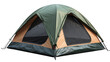 © Amirian - Green and beige camping tent isolated on black.