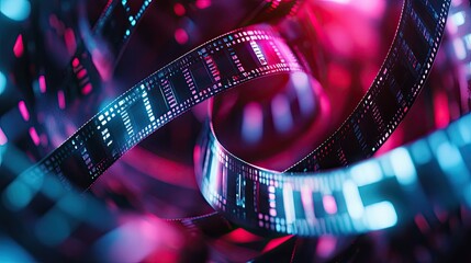 Poster - Colorful Film Strips in Abstract Motion Design
