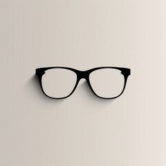 Poster - A pair of black eyeglasses is prominently displayed, emphasizing sleek design against a soft, light backdrop in natural light. Generative AI