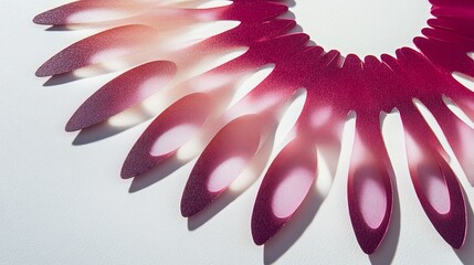 Aufkleber - Minimalist paper artwork with circular cutouts transitioning from dark pink to lighter shades, creating a gradient pattern with subtle shadows and depth on a white background
