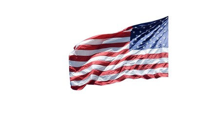 The United States of America (USA) national flag isolated on white background.