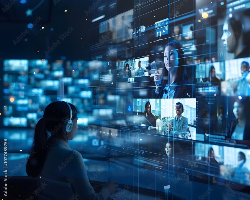 Remote Classroom with Virtual Avatars Symbolizing the Future of Interactive Education and