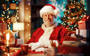 Traditional Santa Claus portrait at home