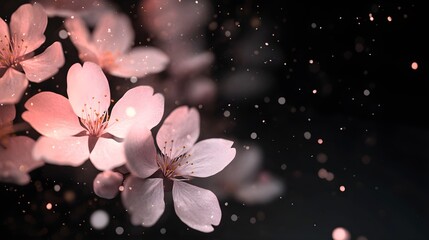 Poster - Delicate Pink Flowers with Soft Background