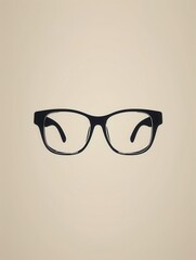 Poster - The black eyeglasses, featuring a contemporary design, rest on a neutral background, emphasizing clarity and style. Generative AI