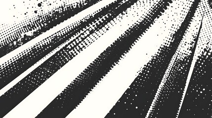 Leinwandbilder - Abstract black and white halftone pattern with radial lines.