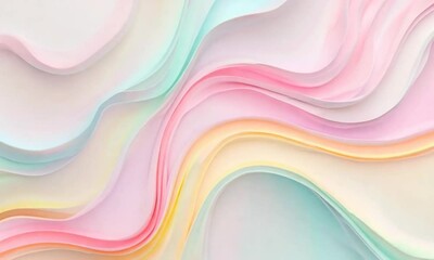 Wall Mural - Pastel Dreams: A captivating abstract background of soft pastel colors, flowing and swirling in mesmerizing waves, evoking a sense of tranquility and serenity.