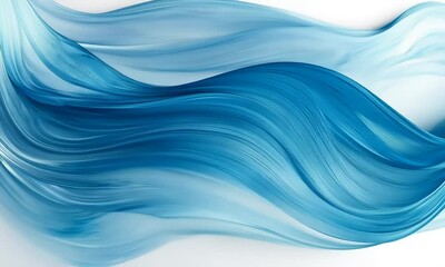 Wall Mural - Abstract Blue Fabric Flow: A mesmerizing abstract design featuring flowing, translucent blue fabric that evokes a sense of movement, fluidity, and serenity. The soft.