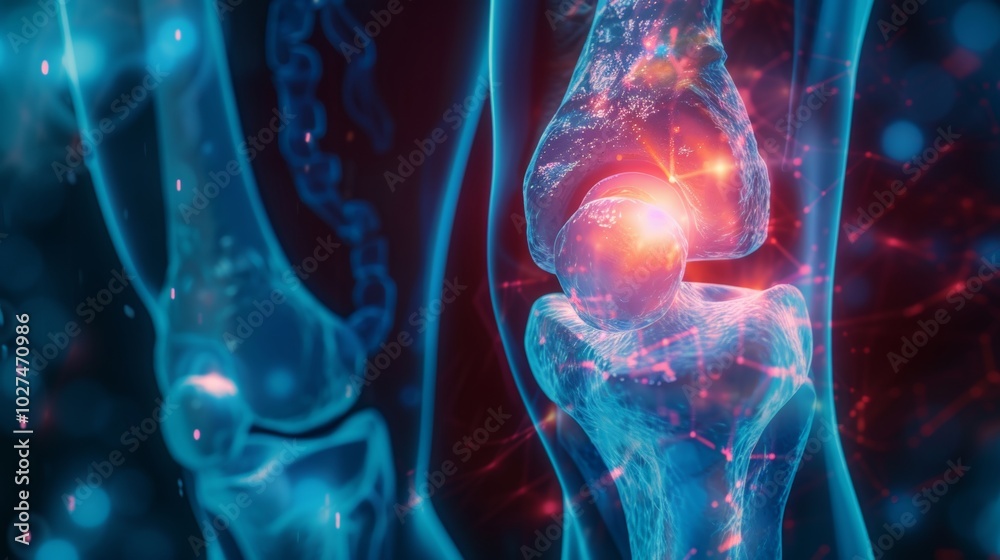 Detailed 3d medical x ray of knee anatomy showcasing joint injury ...
