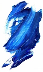 Poster - Blue brush stroke isolated on white background