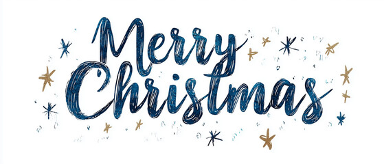 Poster - Merry Christmas text design with festive elements and modern aesthetic, perfect for holiday greetings and decorations. This cheerful design captures spirit of season beautifully