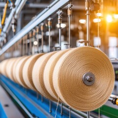 Poster - Sustainable Textile Production Line in Modern Factory
