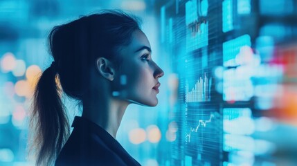 Poster - Financial analysis of female-led business growth, showing data-driven insights into the success, profitability, 