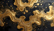 © Evgenii - Gold fluid art marbling paint textured background