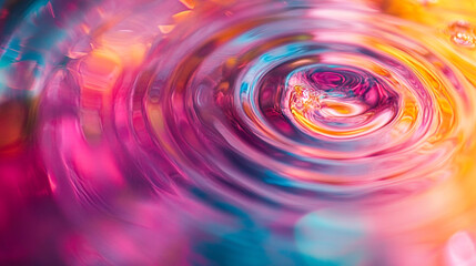 Poster - Colorful water ripple reflections creating vibrant patterns in a shallow basin