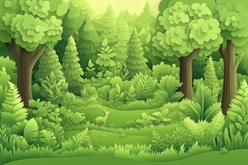 Poster - Lush evergreen laurel forest featuring moss and ferns in a rural park setting, Dense green laurel forest with moss and ferns in a natural park environment
