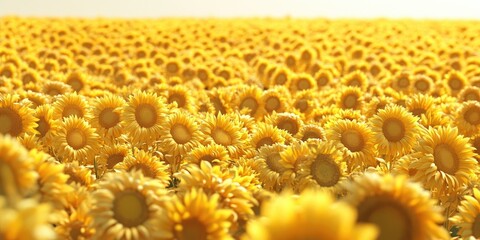 Poster - Field of vibrant yellow sunflowers, Field of bright yellow sunflowers