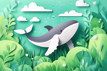 Poster - Young Humpback Whale, Young Humpback Whale Underwater