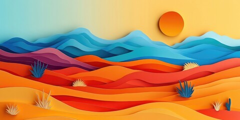 Wall Mural - Desert sand dunes, Desert sand landscape