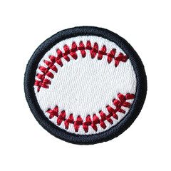 baseball design embroidered patch isolated on transparent background