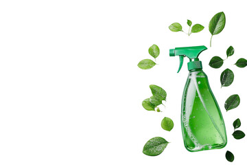 Eco-Friendly Cleaning Spray Bottle with Green Leaves 