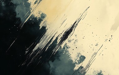 Aufkleber - An abstract artwork featuring dynamic dark strokes on a light background, creating a striking contrast and a sense of movement.