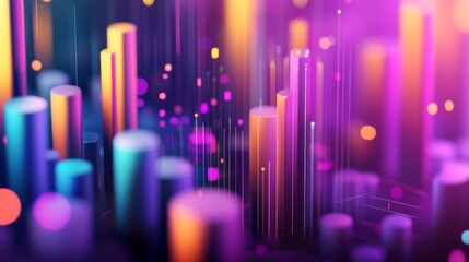 Poster - vibrant abstract data visualization with colorful bars
