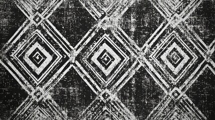 Aufkleber - A striking geometric design showcases large black and white diamonds arranged against a textured, distressed backdrop, creating a bold visual statement