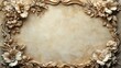 © nimaxs - A detailed 3D western border with minimalist floral engravings adorning the edges, creating an elegant yet rustic frame around a blank central space, placed on a soft, textured background