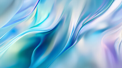 Blue and white abstract painting with a wave pattern