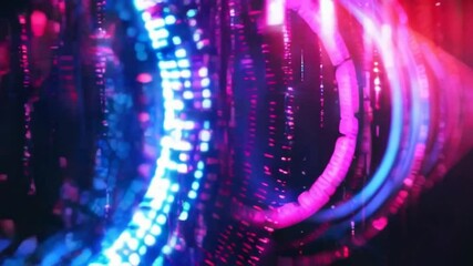 Poster - Colorful abstract vortex of swirling lights and shapes.