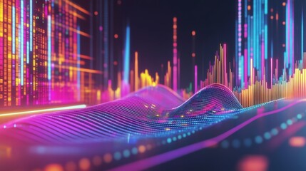 Poster - abstract colorful data visualization background
