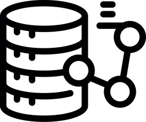 Poster - Data sharing concept with database connecting with molecule icon in thick line style