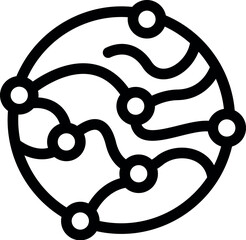Poster - this simple vector illustration depicts a network connecting various points on a globe