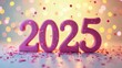 © Anna - Celebratory 2025 Year with Confetti on Pastel Background
