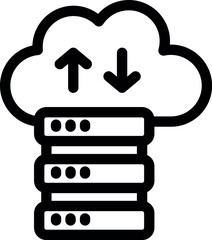 Poster - Simple vector icon representing the concept of cloud computing data storage upload download
