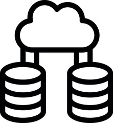 Poster - Simple icon representing the concept of cloud computing connecting databases, ideal for web and mobile design