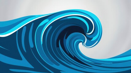 A blue wave with a blue background with a pattern of waves.