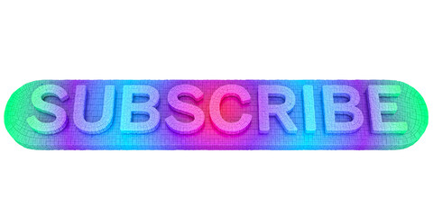 Poster - Social media subscribe colorful button isolated transparent background 3d illustration