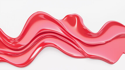 Poster - Red liquid waves flowing on white background