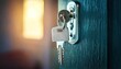 © blackdiamond67 - Selective focus-Keys stuck in a lock with door.