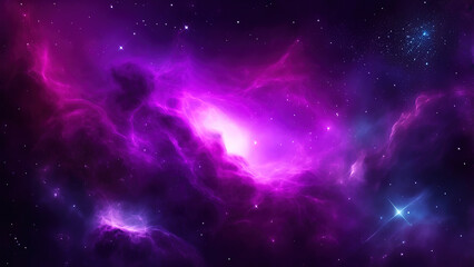 Purple background with nebula space and star 